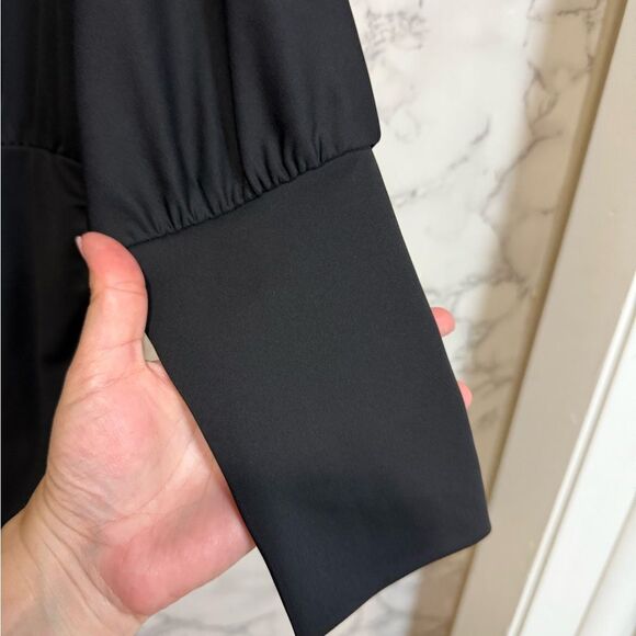 NEW Nordstrom Open Edit Black Cowl Neck Dolman Sleeve Cocktail Dress L - Picture 3 of 9